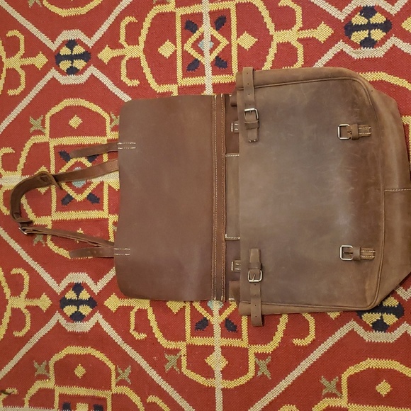 JCrew Leather Messenger Bag - Picture 3 of 4